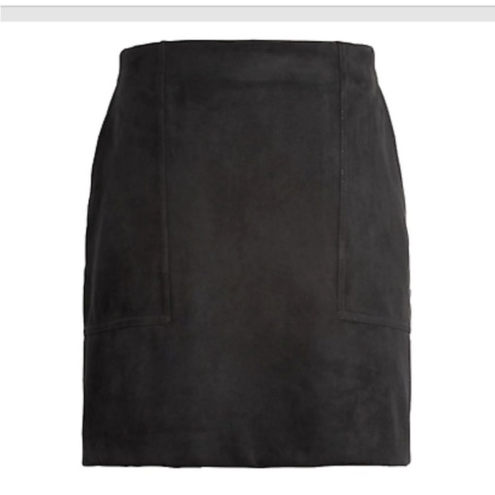 NWT Faux Suede Skirt Solid Black Banana Republic Size 12